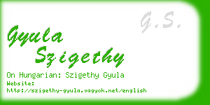 gyula szigethy business card